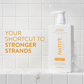 Native bottle side label close-up highlighting ingredient list and gentle formula benefit