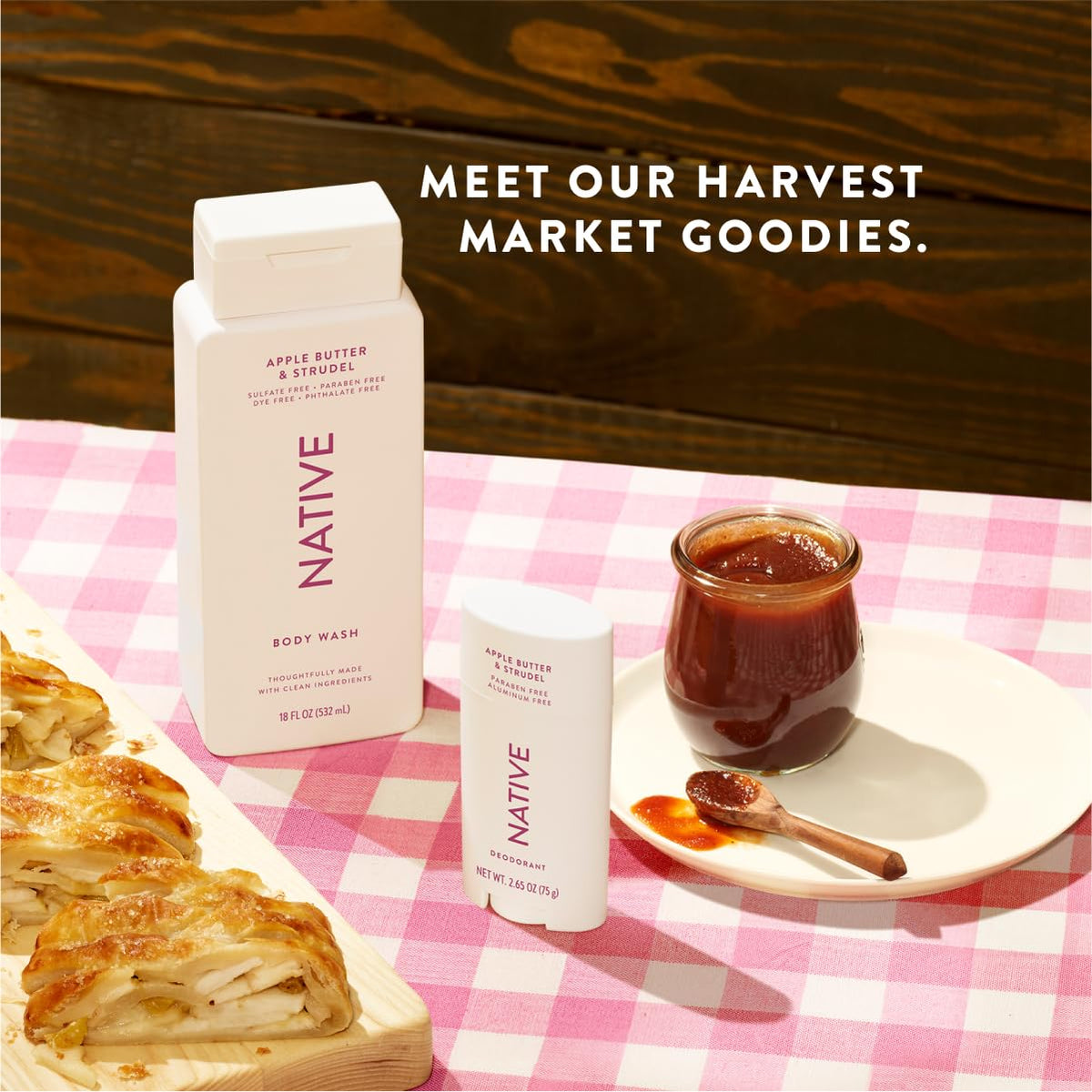 Native in shower lifestyle image showing cozy scent and daily use