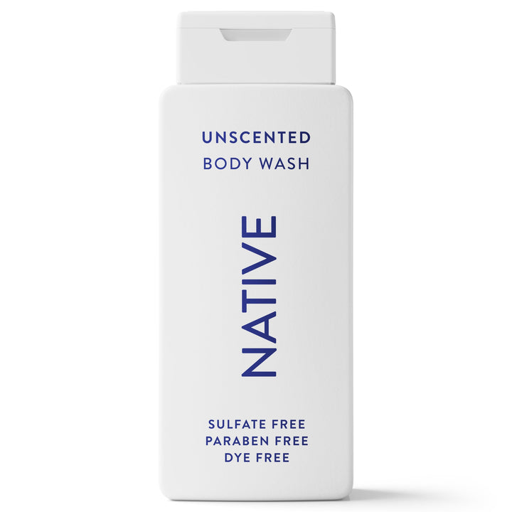 Native front label showing bottle and clean branding, benefits of gentle cleanse