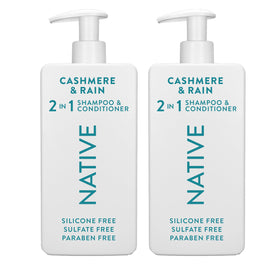 Native front bottle showing label and benefit of two-in-one convenience