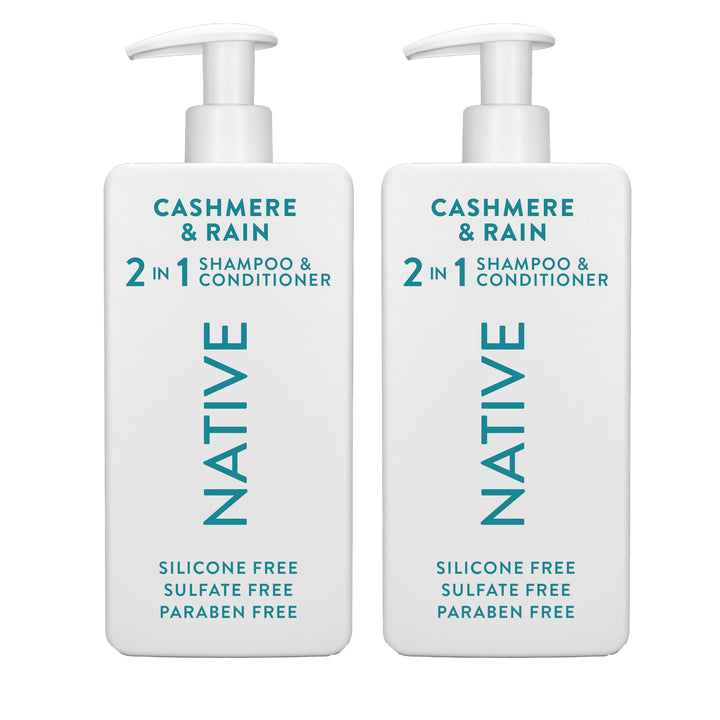 Native front bottle showing label and benefit of two-in-one convenience