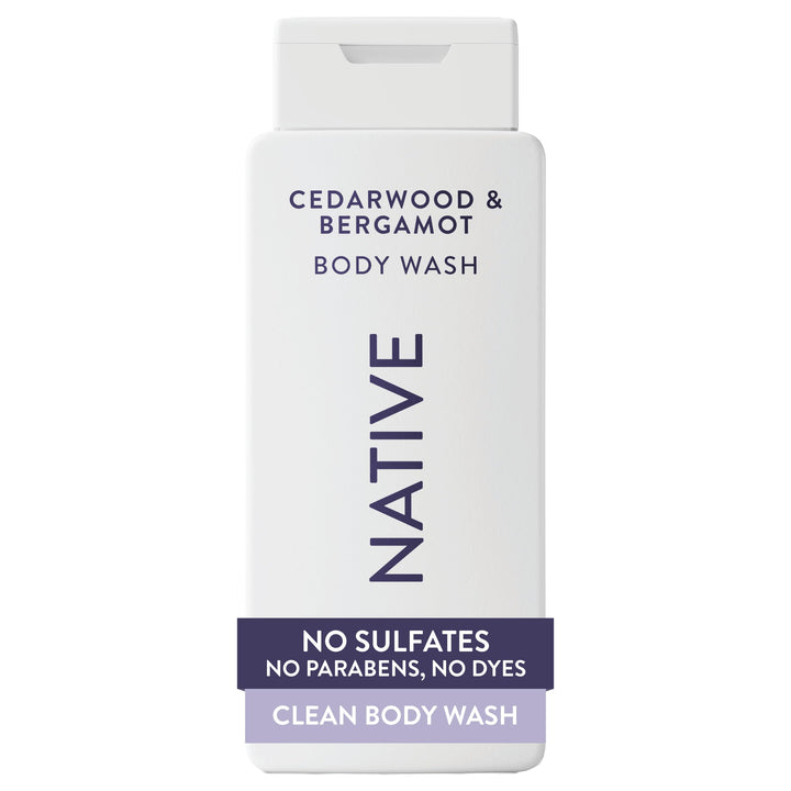 Native cedarwood & bergamot front packaging showing product and brand