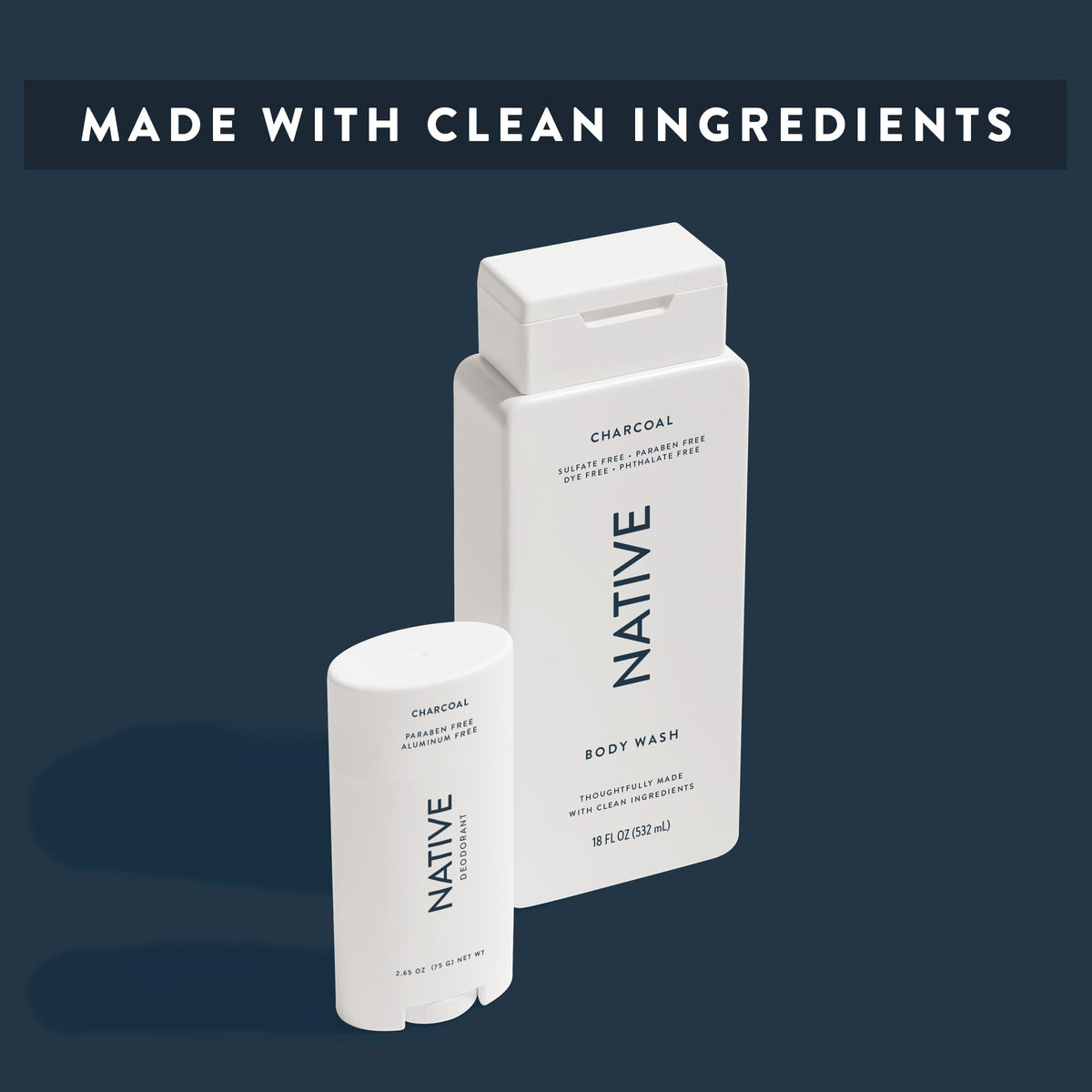 Native 18 oz bottle next to common items to show scale and long-lasting value