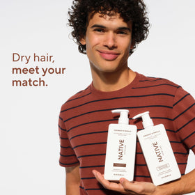 native shampoo lather in hand demonstrating gentle cleansing benefit