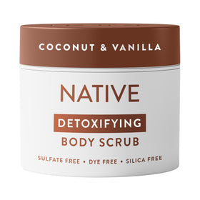 Native front packaging showing 12 oz scrub with scent and benefit