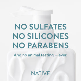 Native conditioner bottle beside matching shampoo for a complete strengthening routine