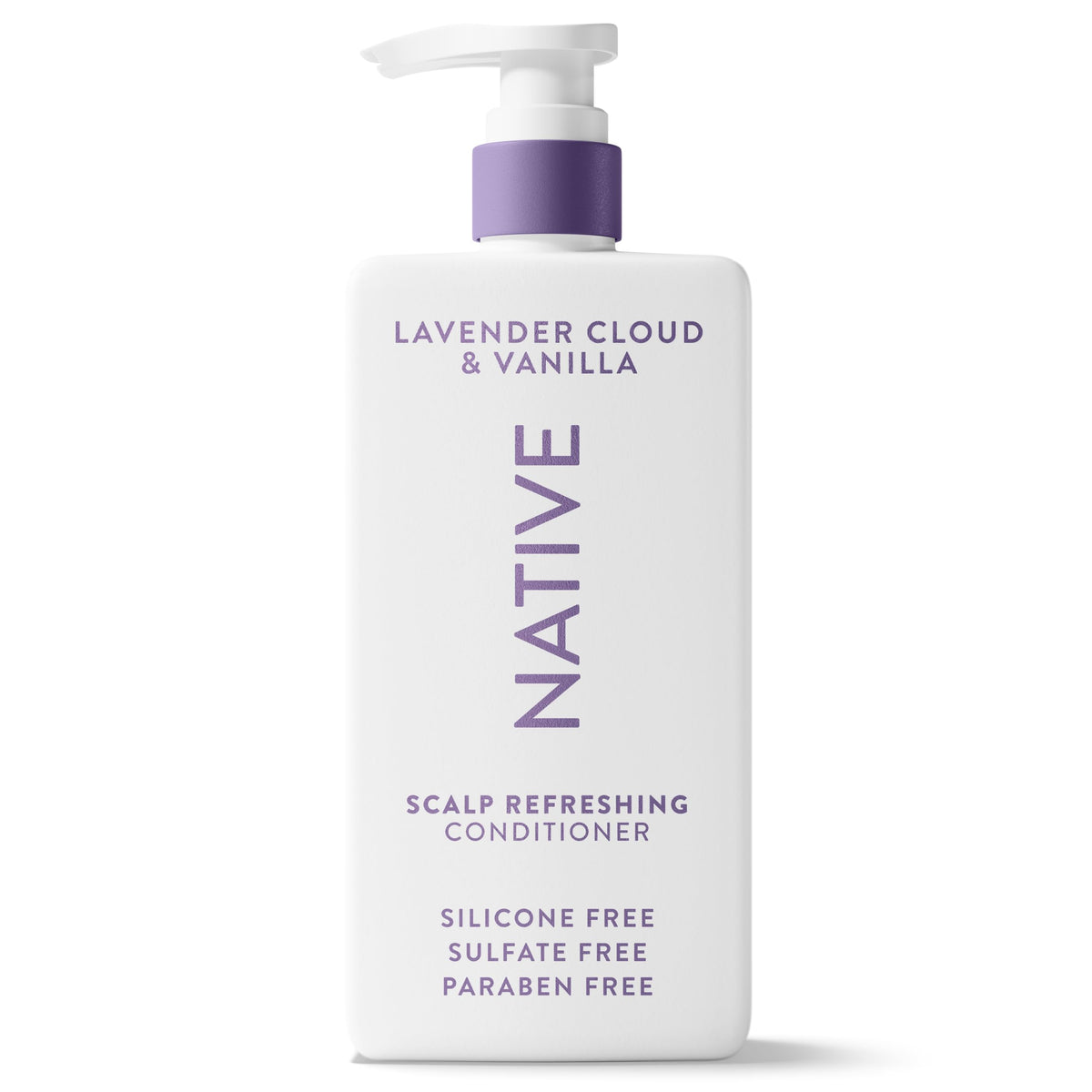 Native conditioner front bottle showing Lavender Cloud & Vanilla scent for lightweight nourishment