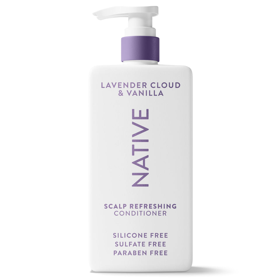 Native conditioner front bottle showing Lavender Cloud & Vanilla scent for lightweight nourishment