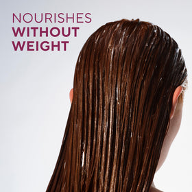 Native conditioner being applied to wet hair in shower for detangling benefits