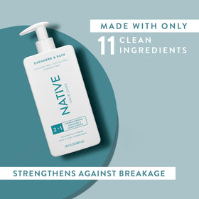 Native conditioner-like pour demonstrating detangling and smoothing benefit