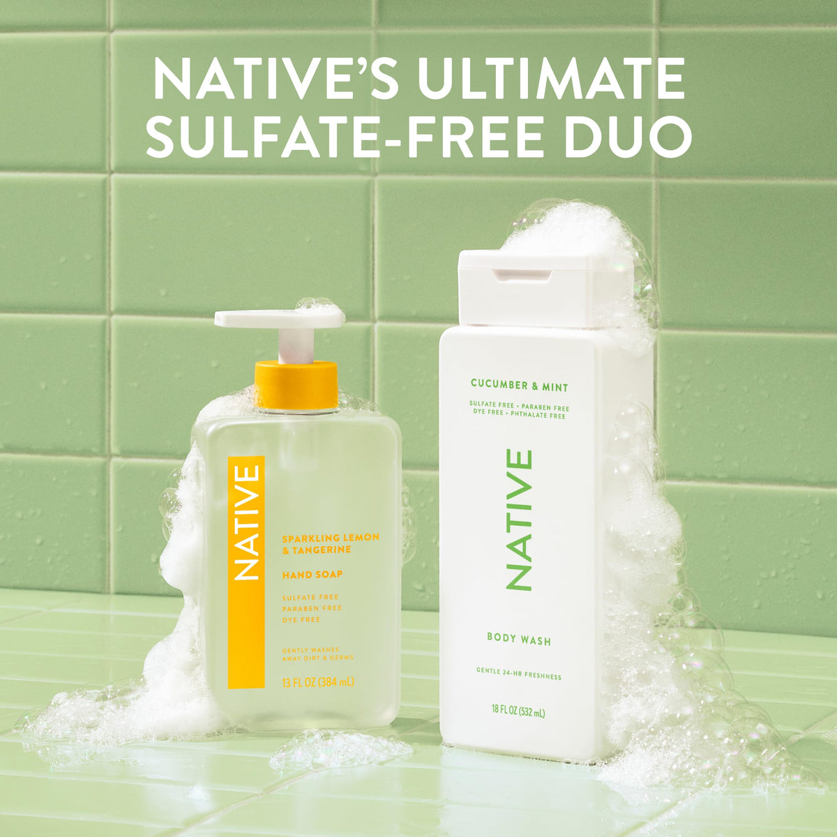 Family using Native in shower showing shared convenience and lasting supply