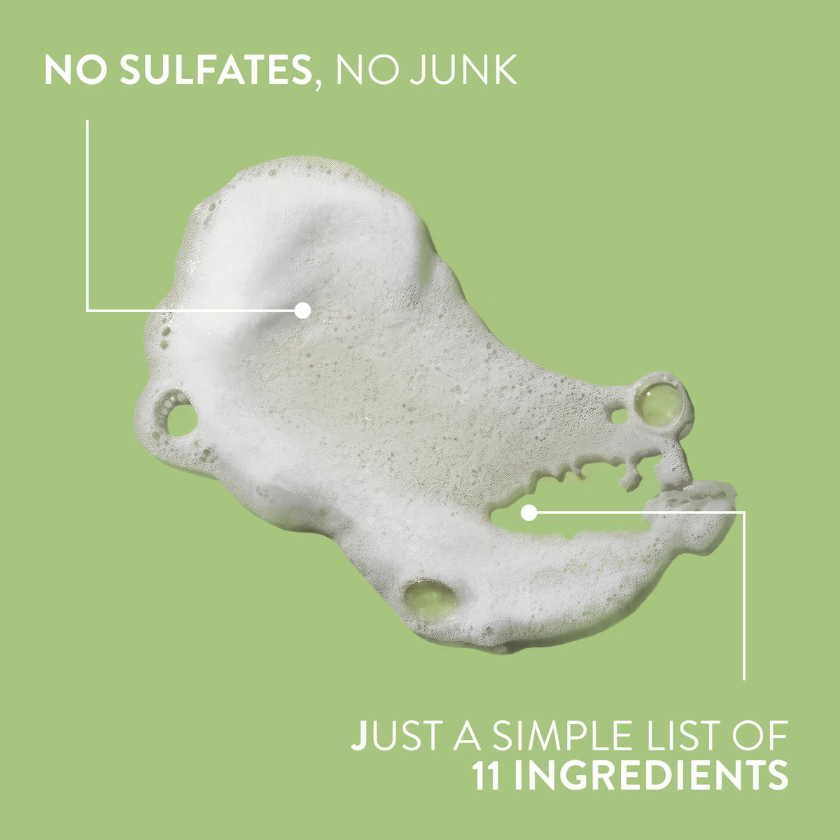 Native ingredient highlight with coconut illustration showing plant-derived cleansing benefit