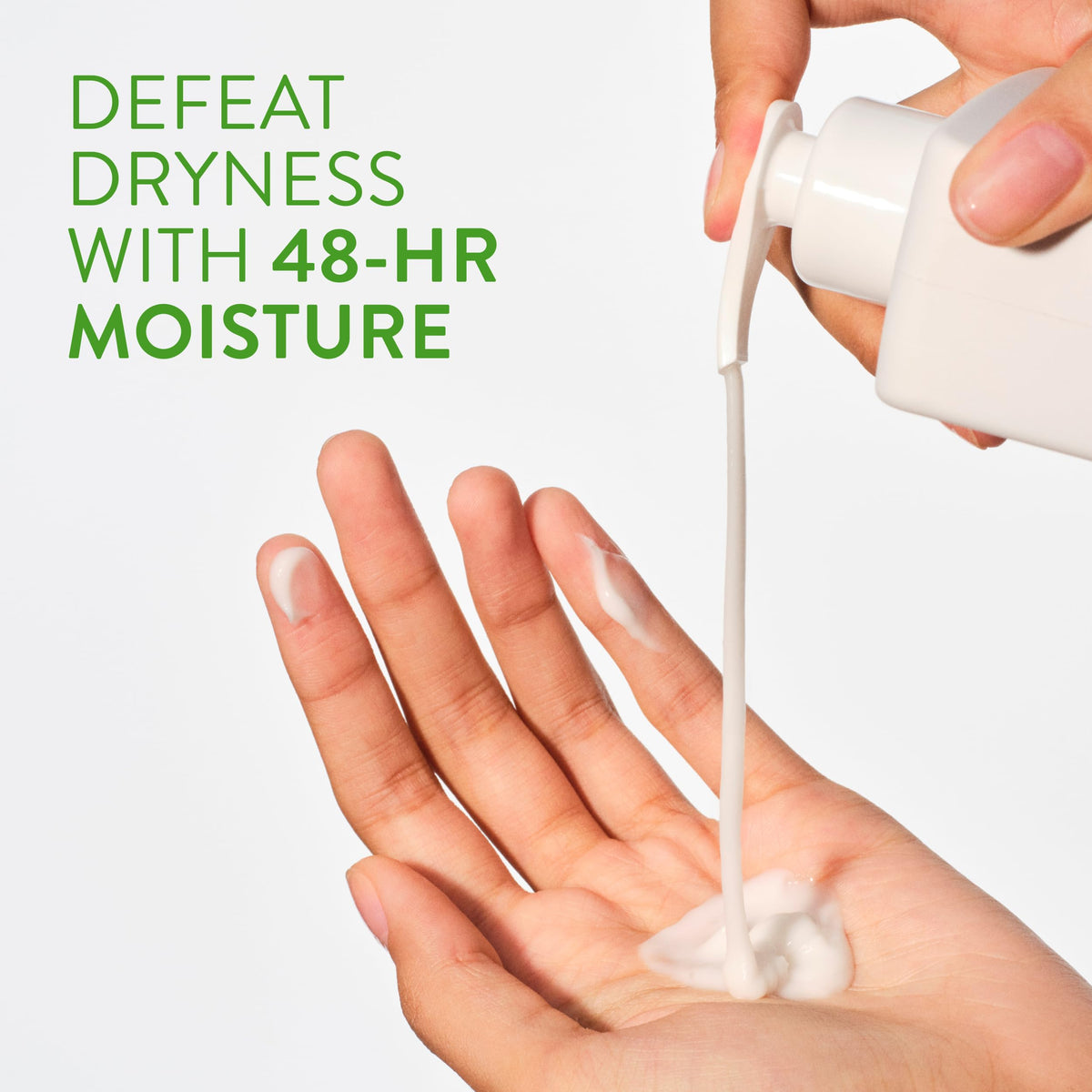 Native pump top detail for easy dispensing and mess-free application