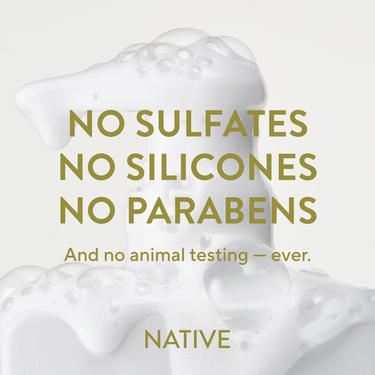 Close-up of Native ingredient panel showing naturally derived, minimal list