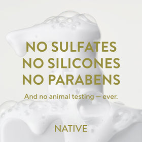 Close-up of Native ingredient panel showing naturally derived, minimal list