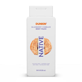 Native Dunkin Blueberry Cobbler front packaging showing 18 oz bottle and branding