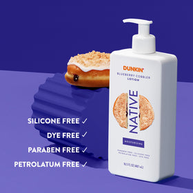 Native Blueberry Cobbler in bathroom setting showing daily routine appeal