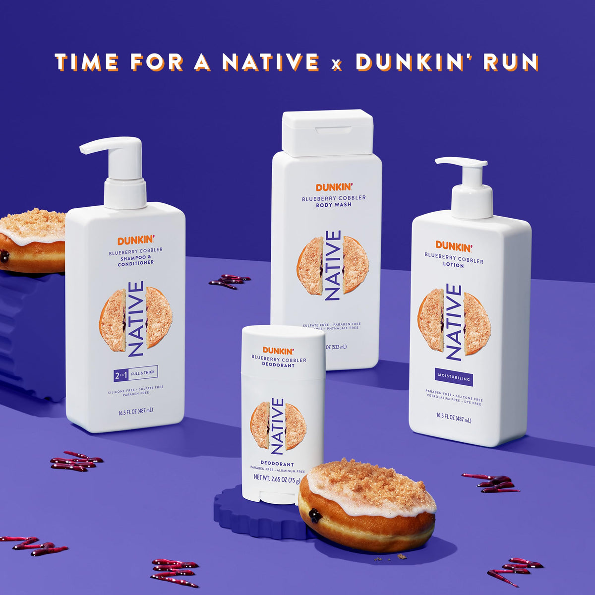Native Dunkin Blueberry Cobbler size comparison next to everyday items demonstrating capacity