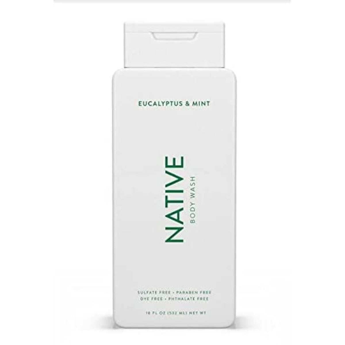 Native eucalyptus and mint front bottle showing label and size benefit