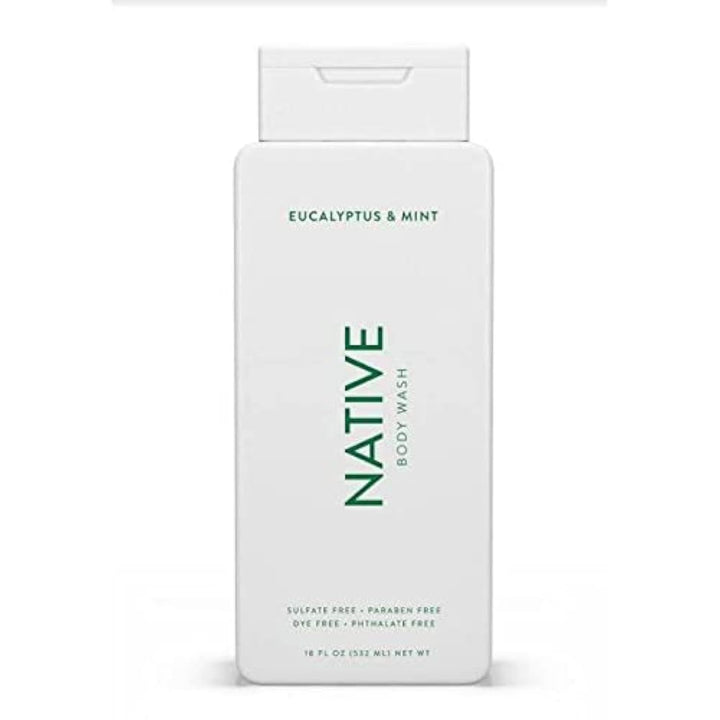 Native eucalyptus and mint front bottle showing label and size benefit