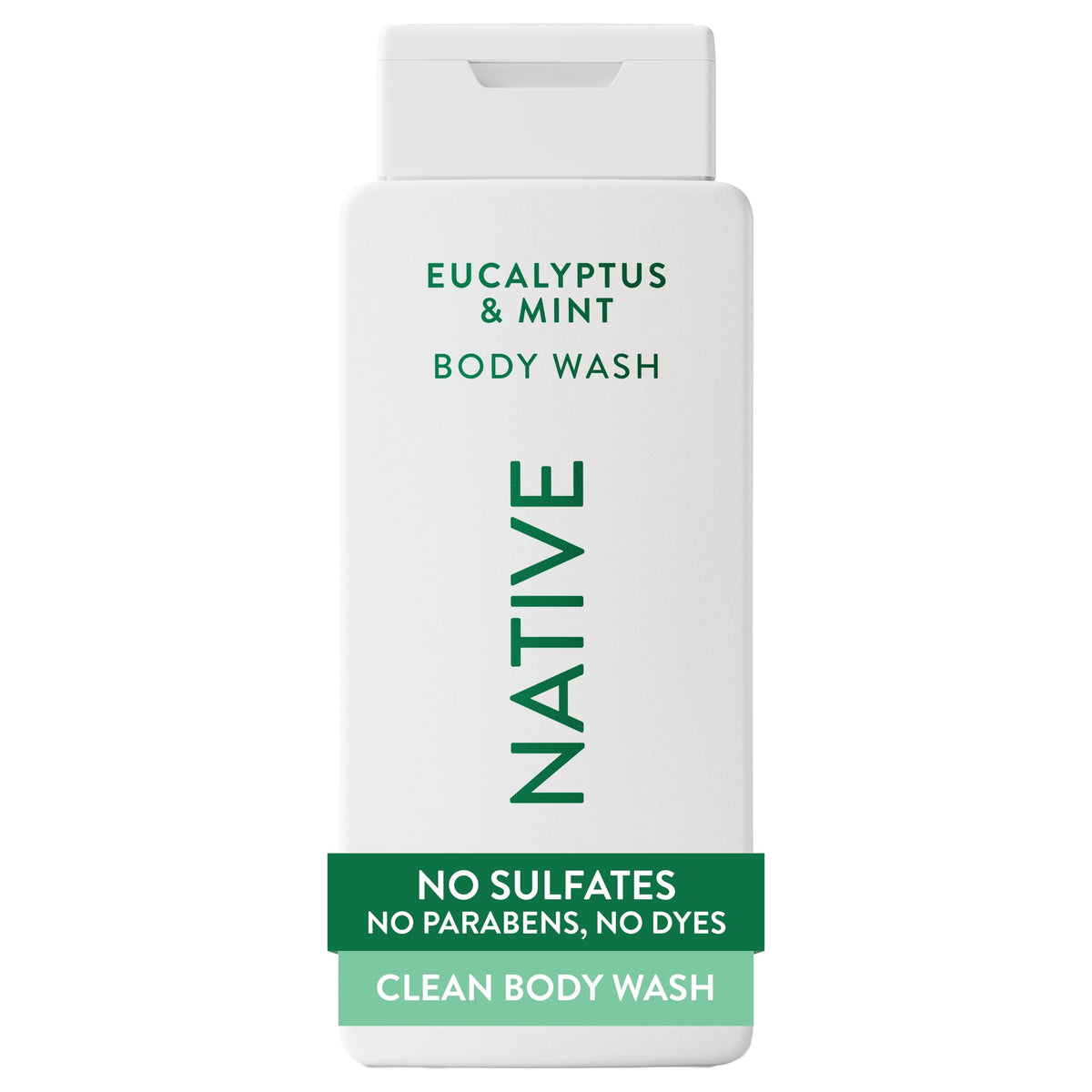 Native eucalyptus & mint front packaging showing 18 oz bottle and clean branding