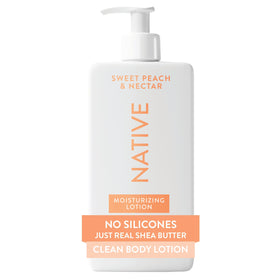 Native front packaging showing Sweet Peach & Nectar and hydration benefit