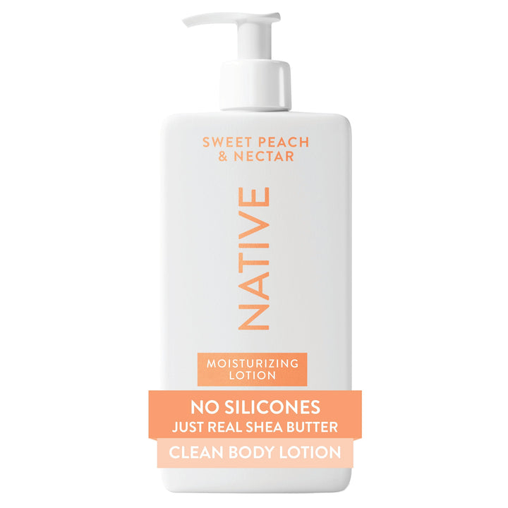 Native front packaging showing Sweet Peach & Nectar and hydration benefit