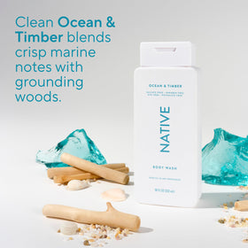 Native label close-up displaying ingredients list for transparency and cleaner choice
