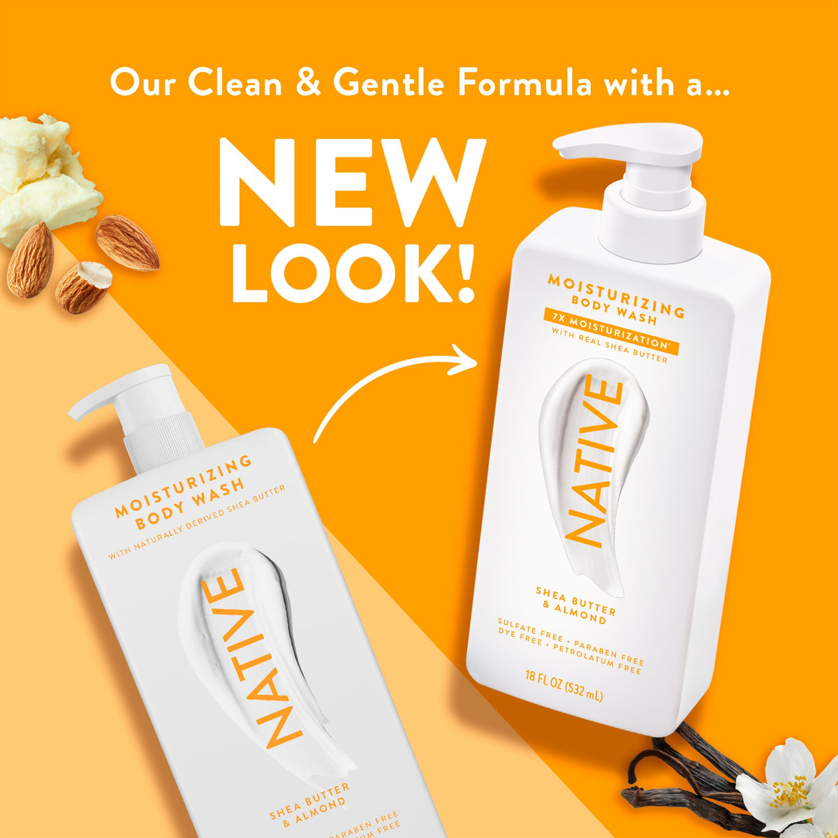 Native label ingredient list detail highlighting simple, naturally derived formula