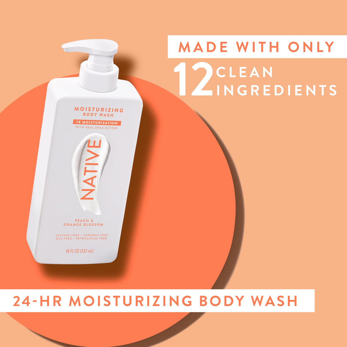 Native label close-up showing ingredient simplicity and clean-beauty transparency