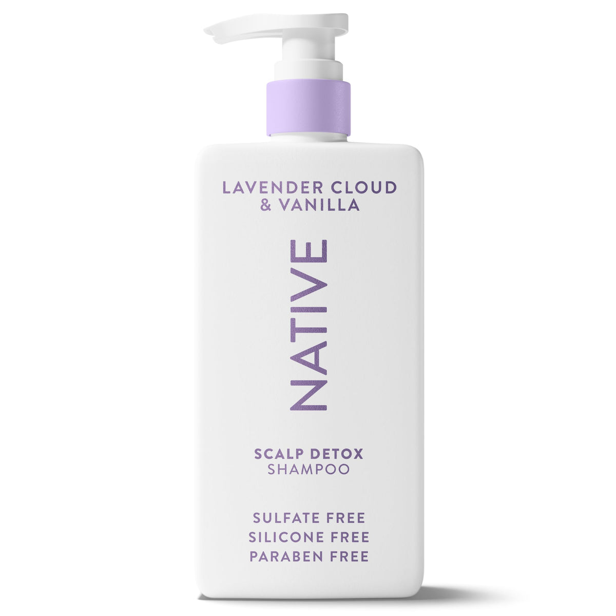 Native front packaging showing Lavender Cloud & Vanilla and benefits