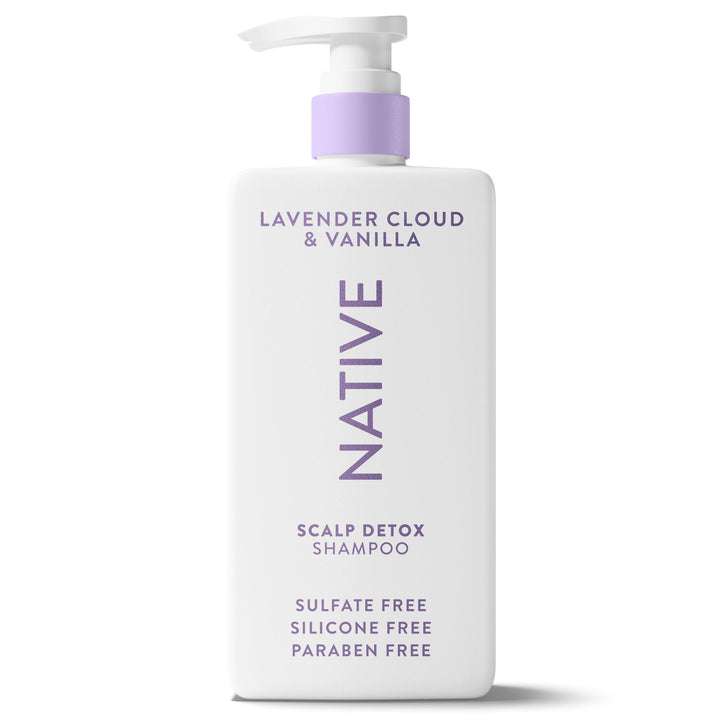 Native front packaging showing Lavender Cloud & Vanilla and benefits