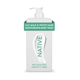 Native front packaging showing Lily Milk & White Sage and benefit of hydration