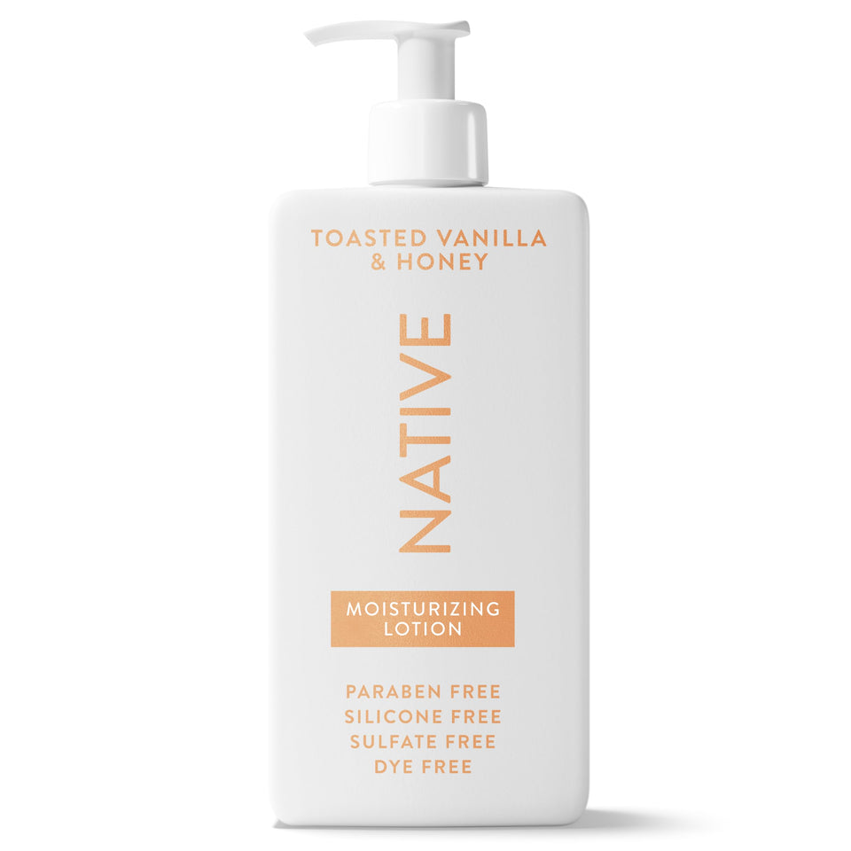 Native lotion front packaging showing product and scent benefits