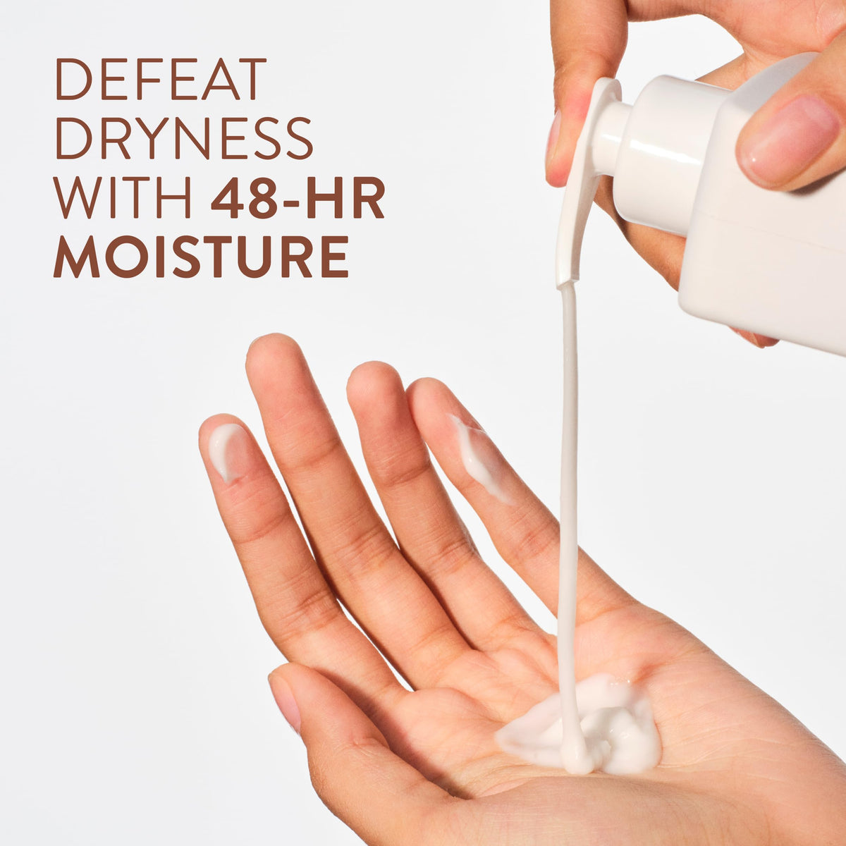 Native lotion texture close-up highlighting creamy feel and quick-absorb benefit