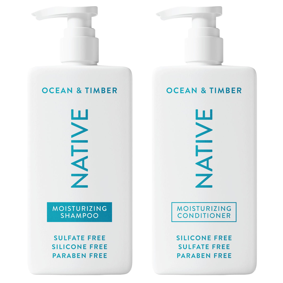 Native front packaging showing both bottles and ocean timber scent benefit