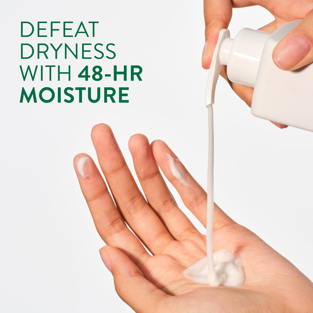 Native pump dispensing lotion for quick, no-mess daily use convenience
