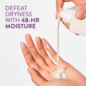 Native pump top dispensing lotion for easy, measured application