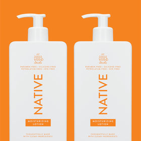 Native two bottles side-by-side to show size and value for home use