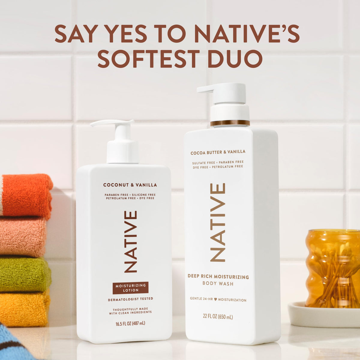 Native bottle back showing recyclable packaging and eco-conscious benefit