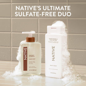 Native bottle with recyclable symbol emphasizing responsible packaging benefit