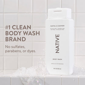 Native bottle pump dispensing body wash for easy controlled use and less waste