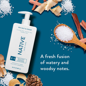 Native bottle being used in shower showing convenience and quick rinse