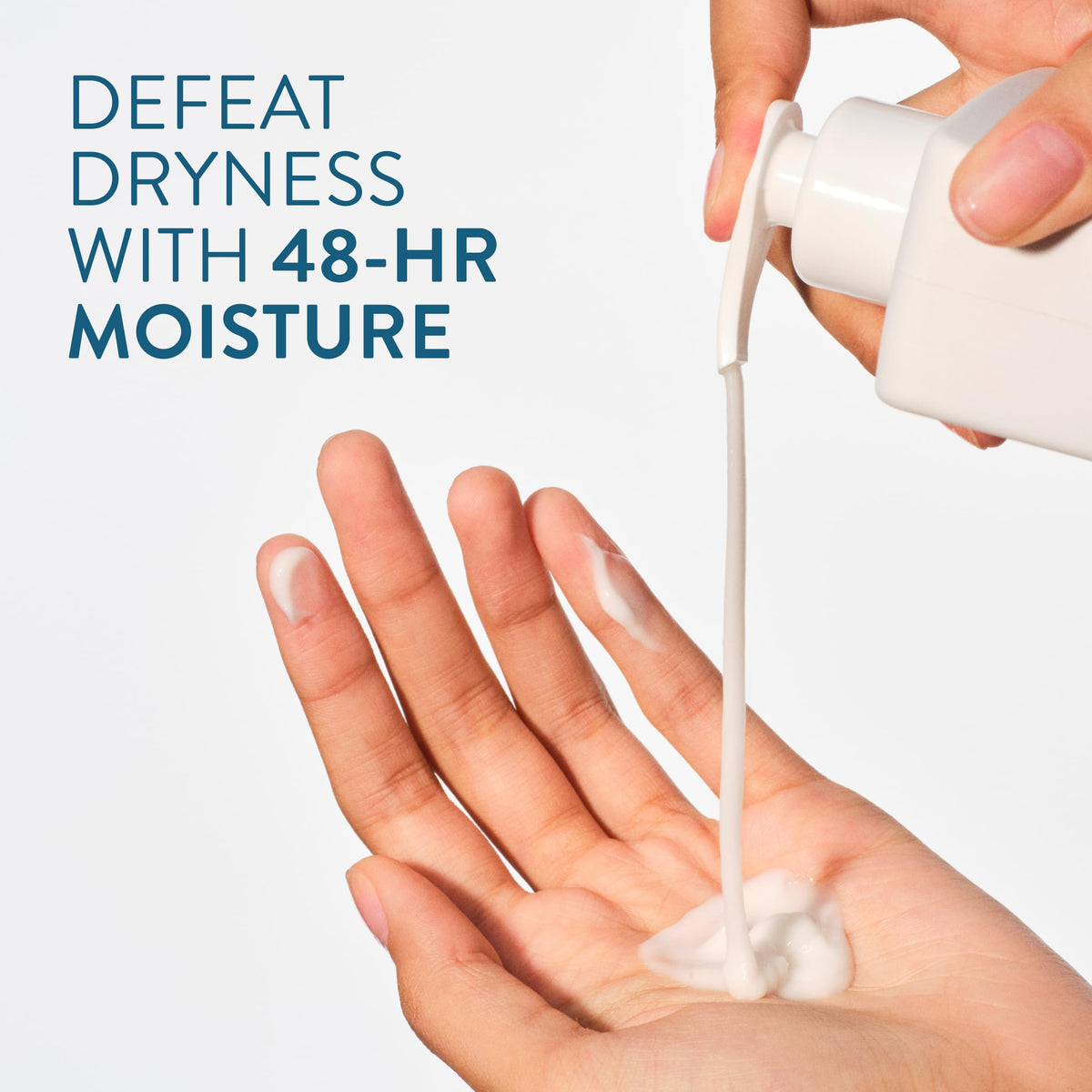 Native lotion pump close-up highlighting easy dispensing and quick use