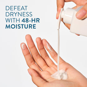 Native lotion pump close-up highlighting easy dispensing and quick use