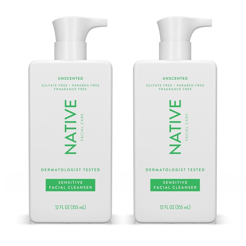 Native front packaging showing two unscented 12 fl oz bottles and clear benefits