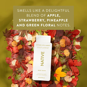 Couple using Native Autumn Air & Amber in shower conveying unisex scent and comfort