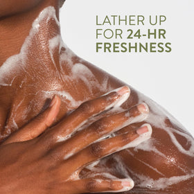 Native shower lifestyle morning scene conveying refreshing scent and energizing benefit