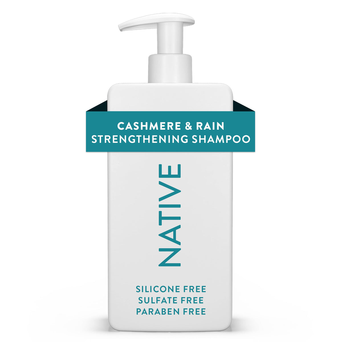 Native strengthening shampoo front bottle showing clean branding and size