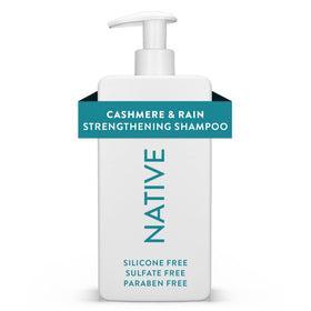 Native strengthening shampoo front bottle showing clean branding and size
